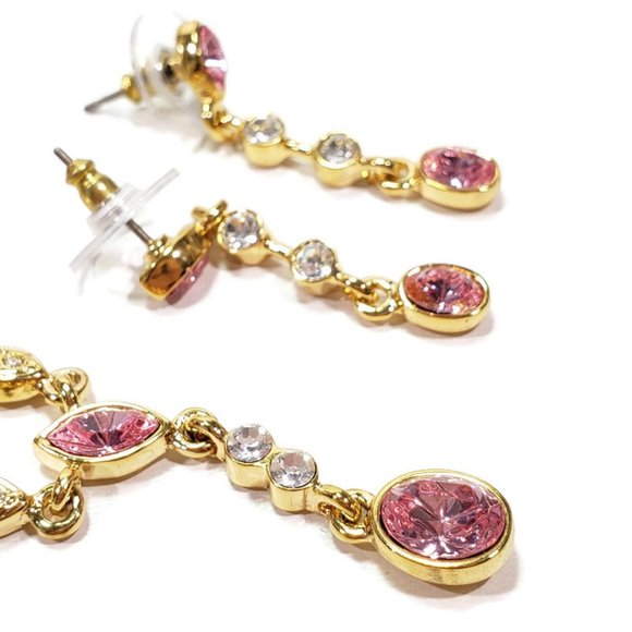 Unbranded Jewelry - Pink Faceted Crystal Y Necklace Earring Set 16"